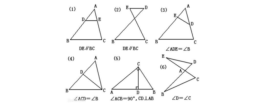 相似三角形的五种判定方法