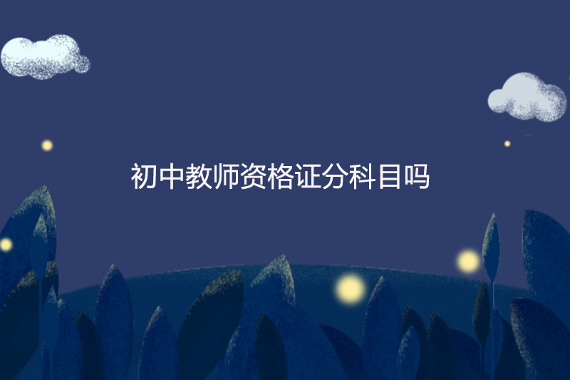 初中教师资格证分科目吗