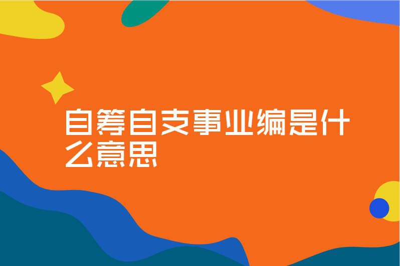 自筹自支事业编是什么意思