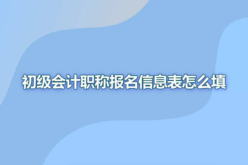初级会计职称报名信息表怎么填