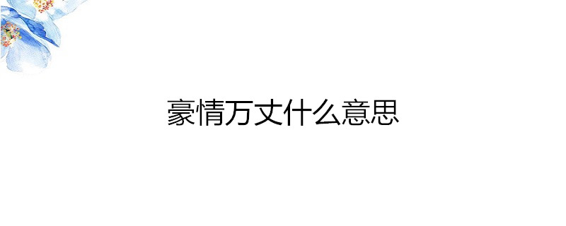 豪情萬丈什麼意思