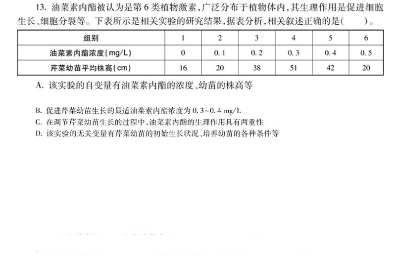 2020下半年中职生物学科知识与能力教师资格证笔试真题及答案