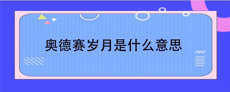 奥德赛岁月是什么意思