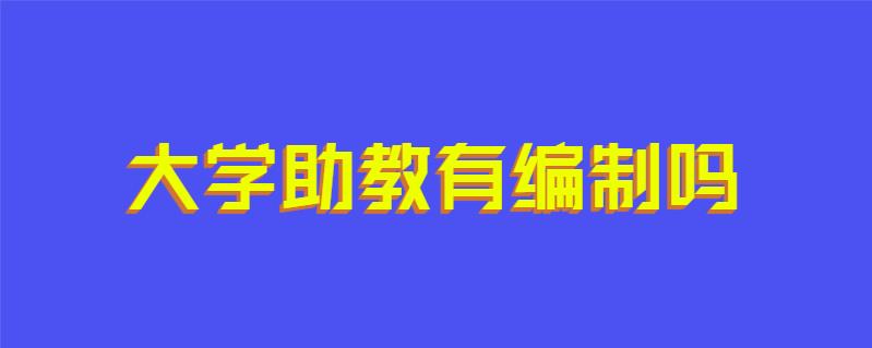 大学助教有编制吗