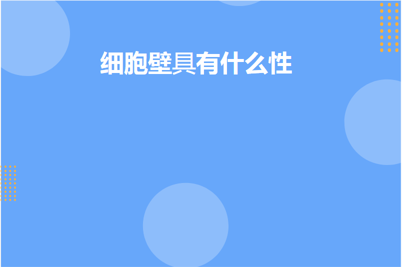 细胞壁具有什么性