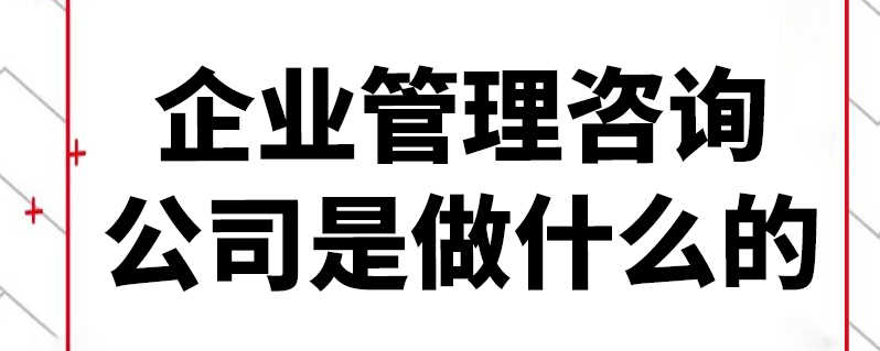 企业管理咨询公司是做什么的