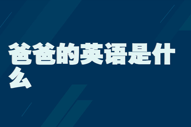爸爸的英语是什么
