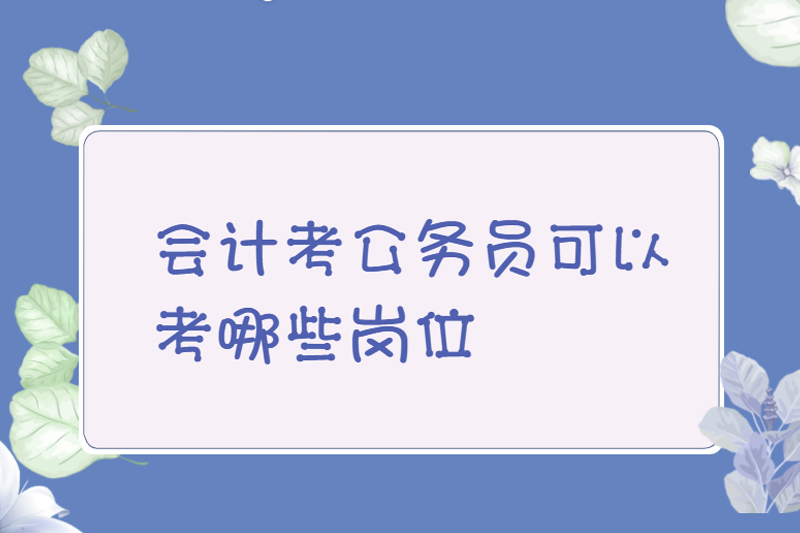 会计考公务员可以考哪些岗位
