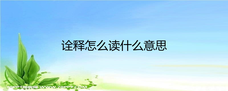 诠释怎么读什么意思