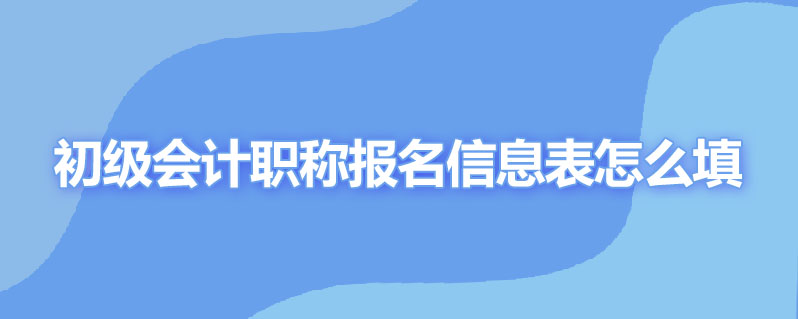 初级会计职称报名信息表怎么填