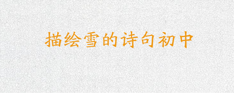 描绘雪的诗句初中