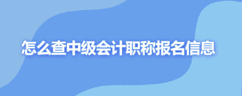 怎么查中级会计职称报名信息