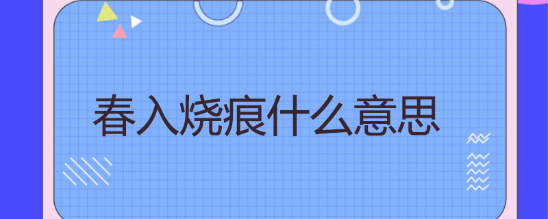 春入烧痕什么意思