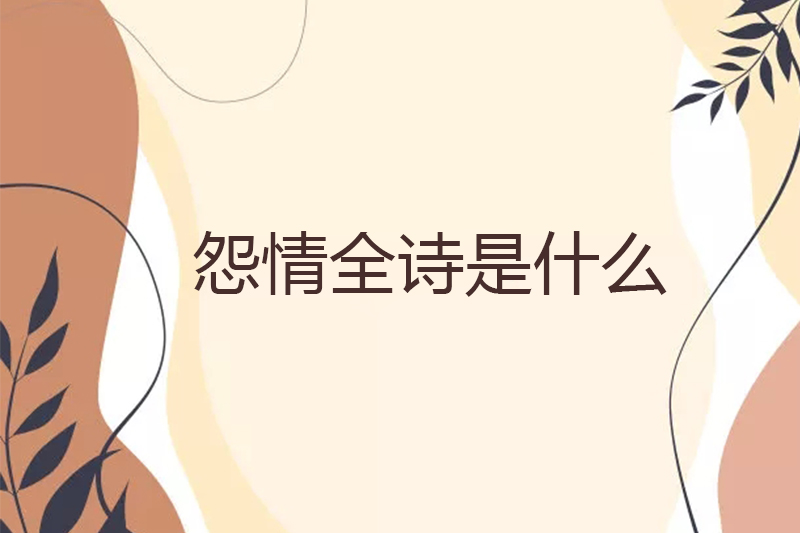 怨情全诗是什么