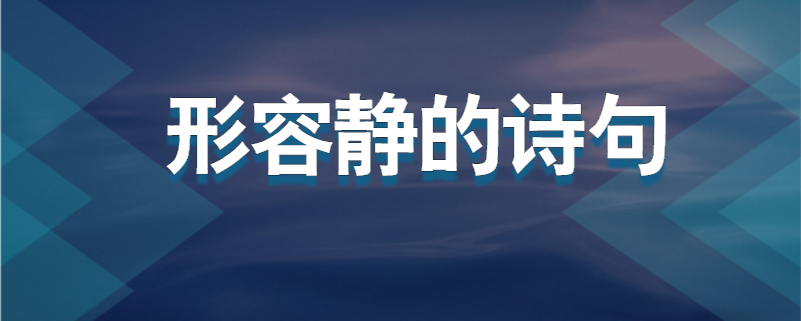 形容静的诗句