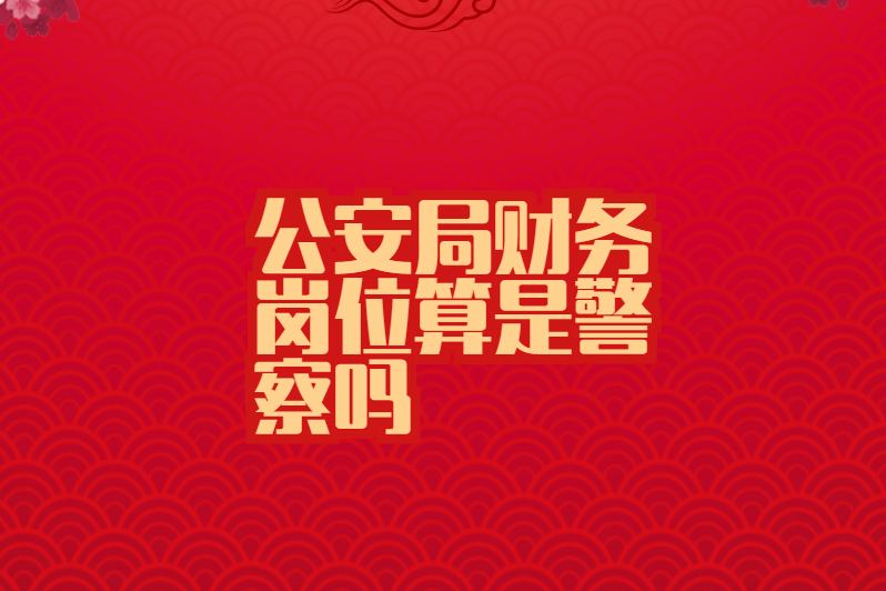 公安局财务岗位算是警察吗