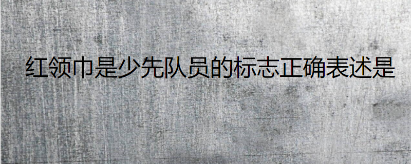 红领巾是少先队员的标志的正确描述