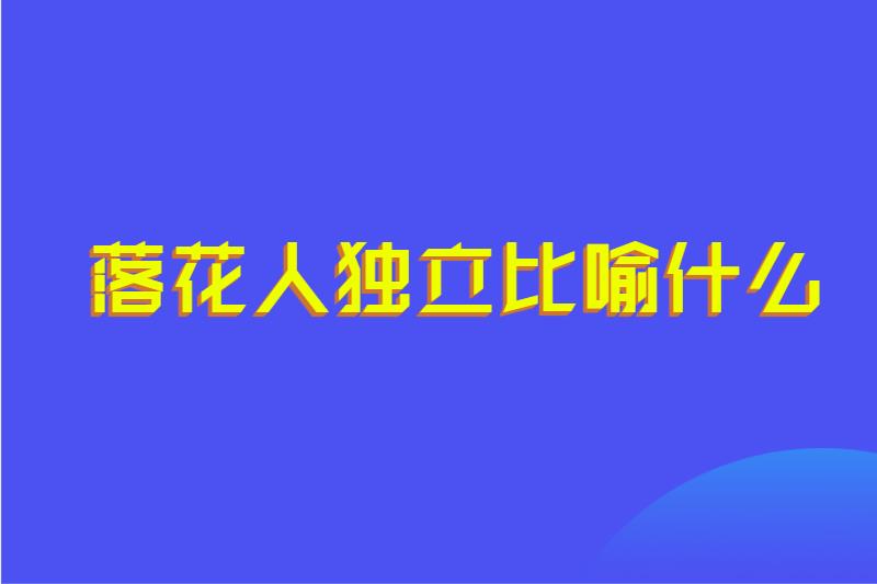 落花人独立比喻什么
