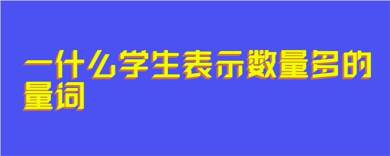 一什么学生表示数量多的量词