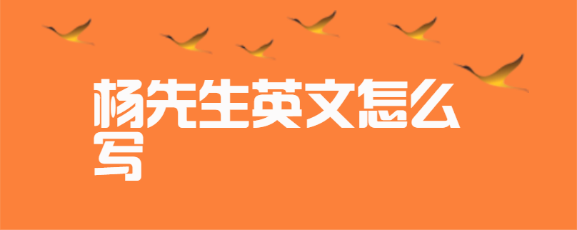 杨先生英文怎么写