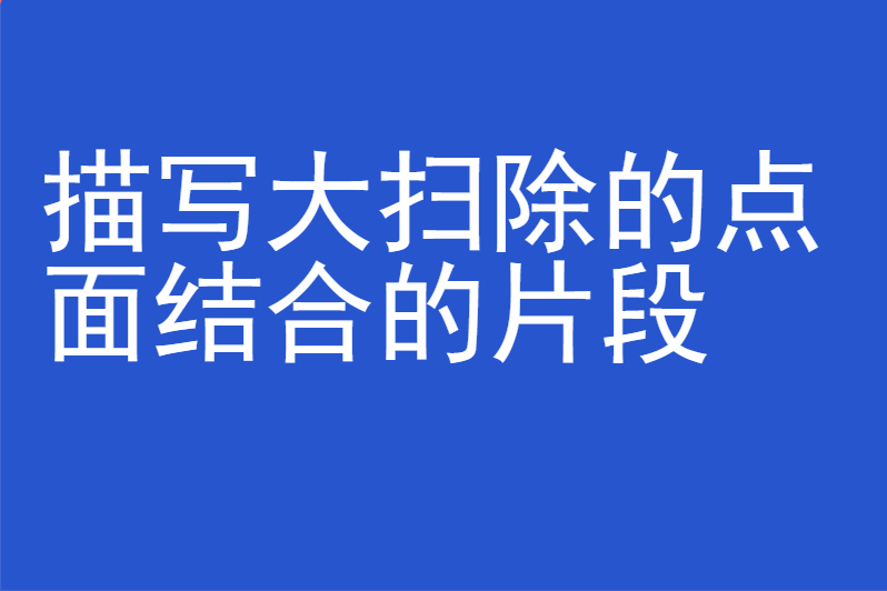 描写大扫除的点面结合的片段