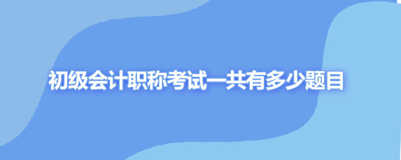 初级会计职称考试一共有多少题目