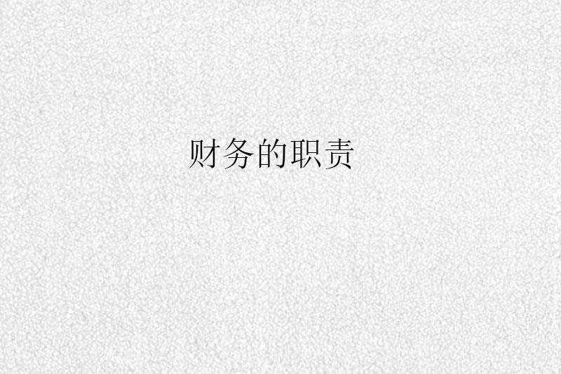 财务的职责