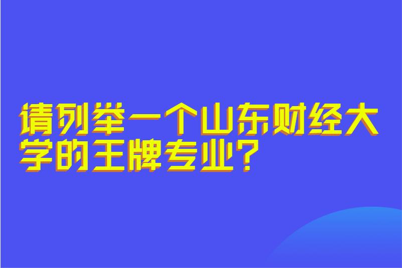 请列举一个山东财经大学的王牌专业?