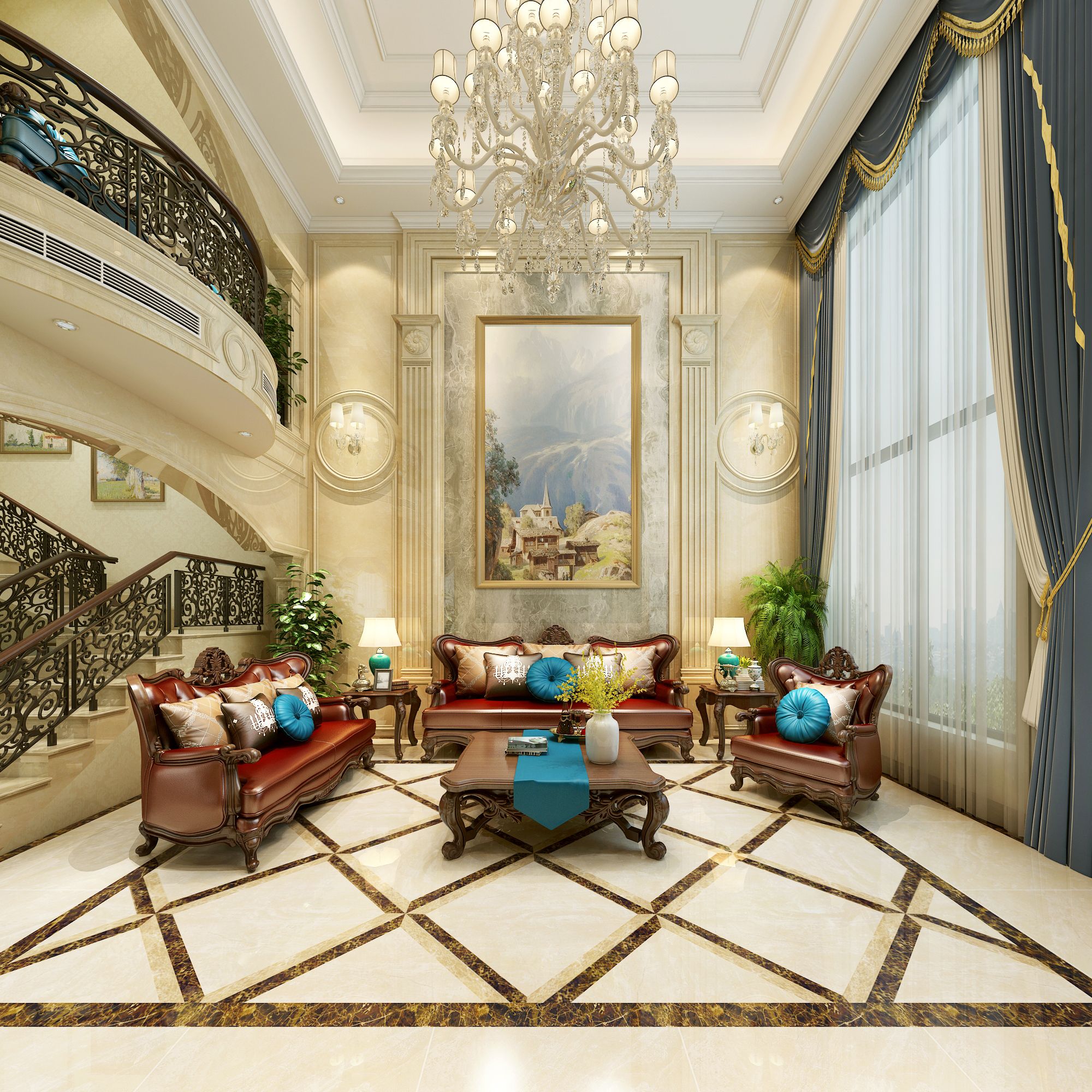 欧式风格别墅装修设计效果图 家装案例