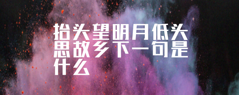 抬头望明月低头思故乡下一句是什么