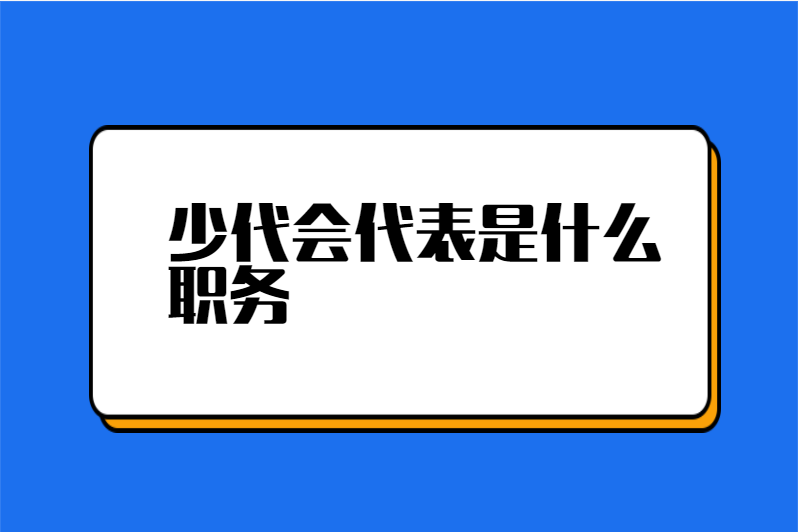 少代会代表是什么职务