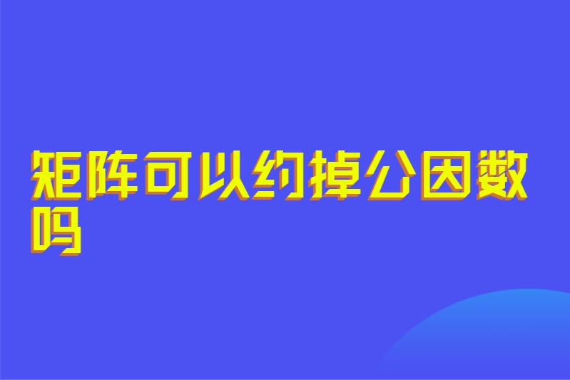 矩阵可以约掉公因数吗