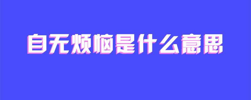 自无烦恼是什么意思