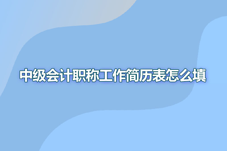 中级会计职称工作简历表怎么填