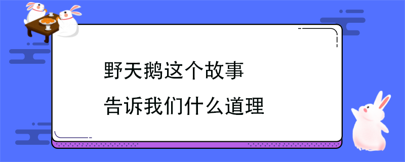 野天鹅这个故事告诉我们什么道理