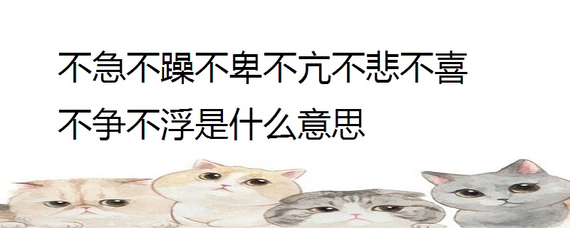 不急不躁不卑不亢不悲不喜不争不浮是什么意思