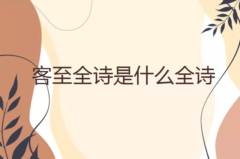 客至全诗是什么全诗