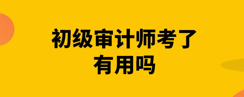 考初级审计师有用吗_考初级审计师买什么书_初级审计师考了有用吗