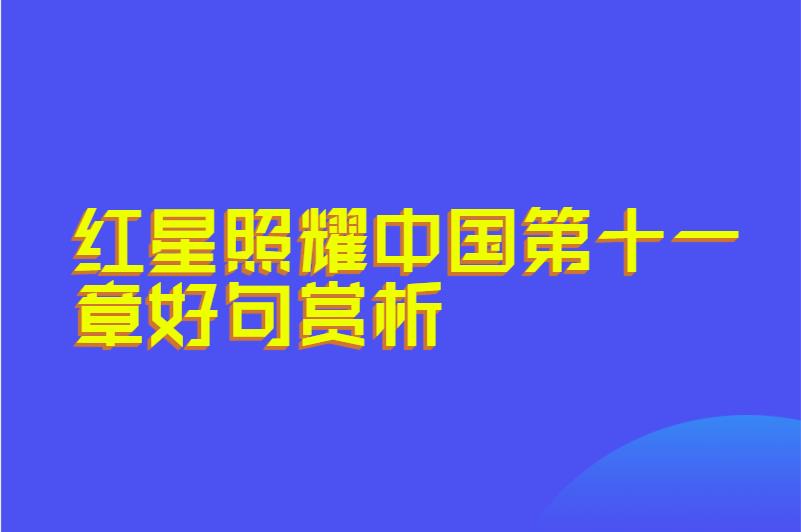 红星照耀中国第十一章好句赏析