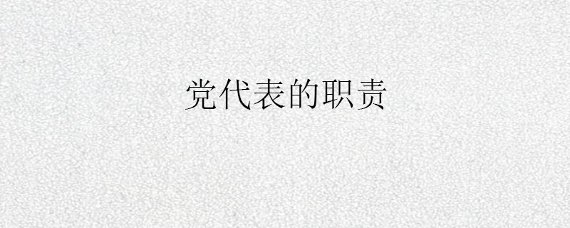 党代表的职责