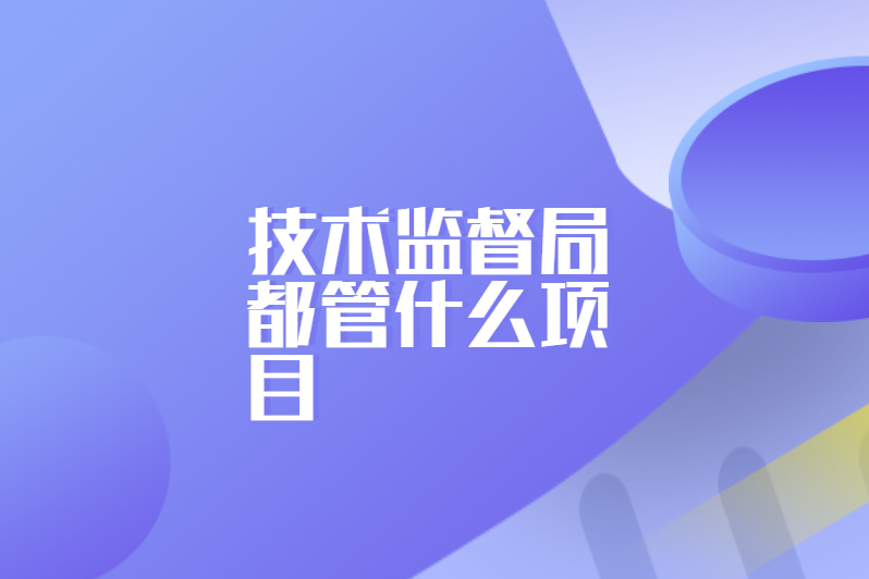 技术监督局都管什么项目