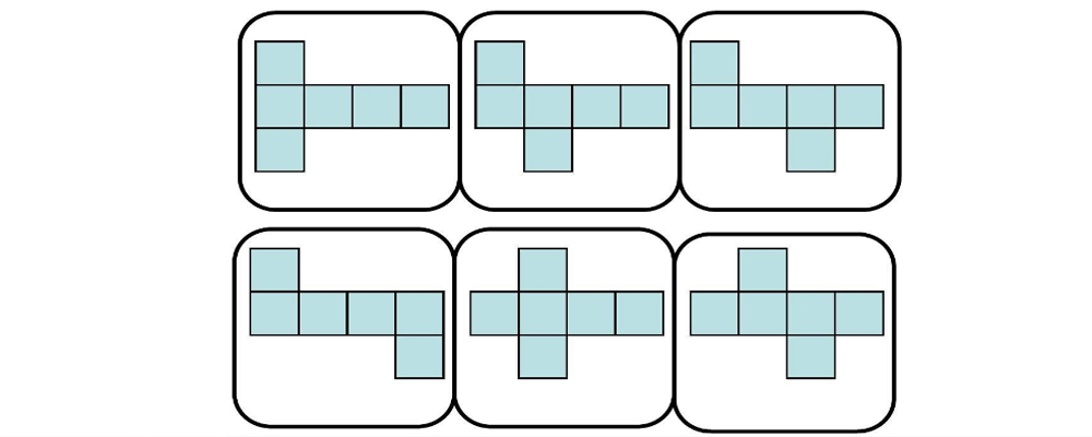 正方形展开图形的11种