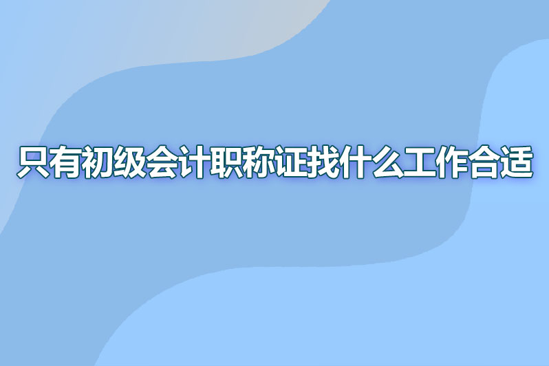 只有初级会计职称证找什么工作合适