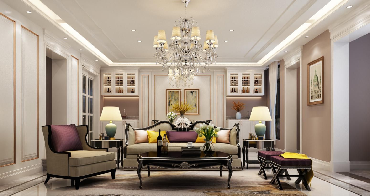 法式风格别墅装修设计效果图 家装案例