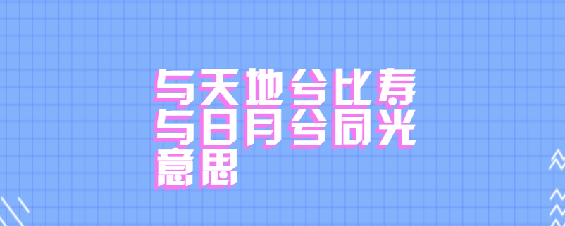 与天地兮比寿与日月兮同光意思