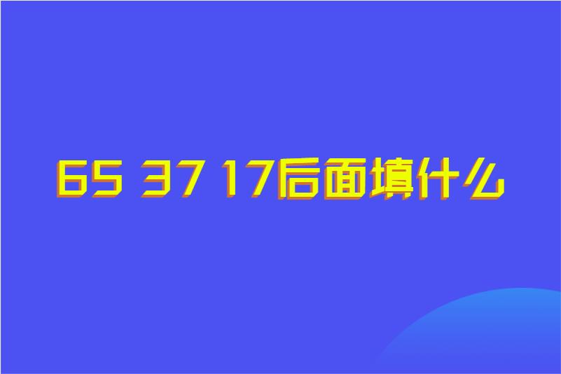 65 37 17后面填什么