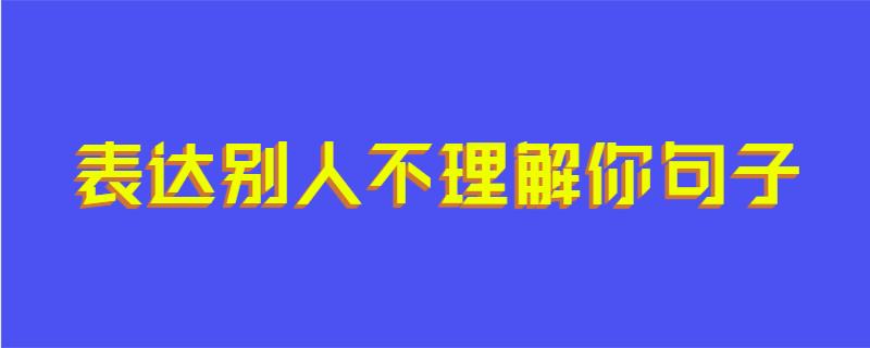 表达别人不理解你句子