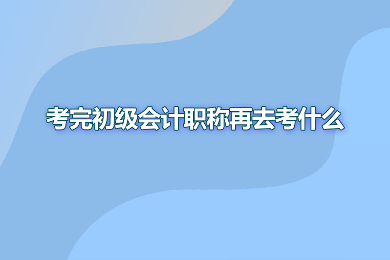 考完初级会计职称再去考什么