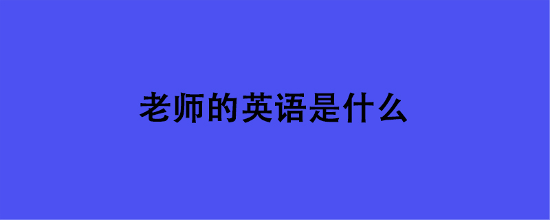 老师的英语是什么