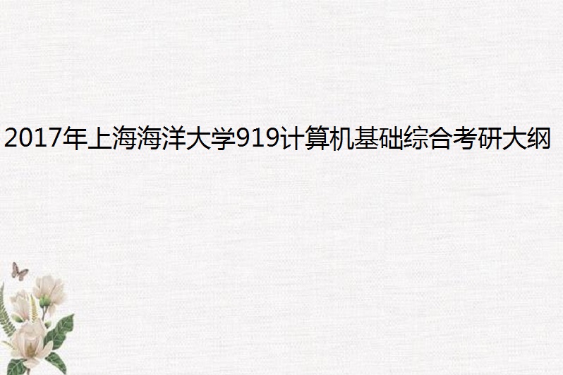 2017年上海海洋大學919計算機基礎綜合考研大綱